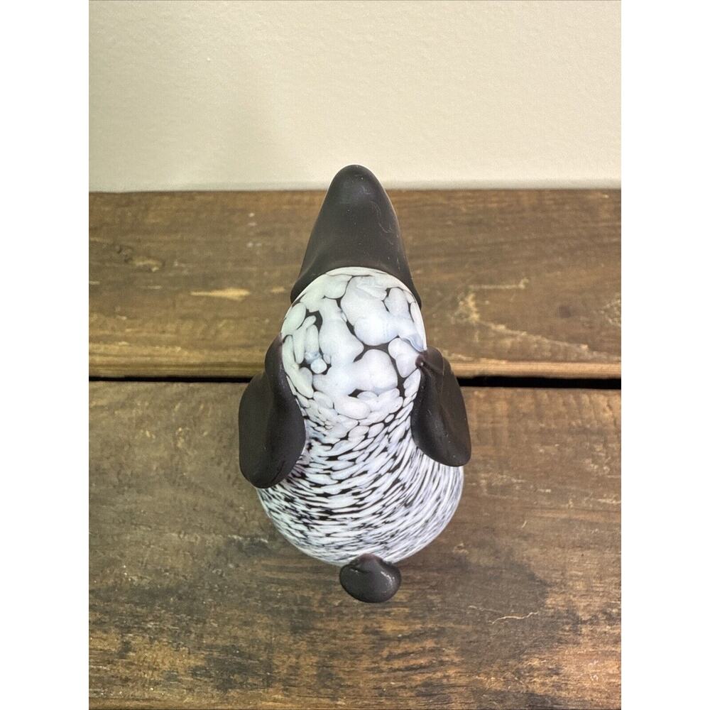 Archimede Seguso Art Glass Hound Dog Nero A Macchie Di Smalto Bianco Paperweight - Picture 7 of 10